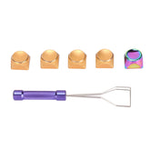 5Pcs Metal Keycaps, XDA Keycaps with Key Puller Special Touch Color Plating Beautiful Textures Decorative Compatible with Mechanical Gaming Keyboard(Gold)